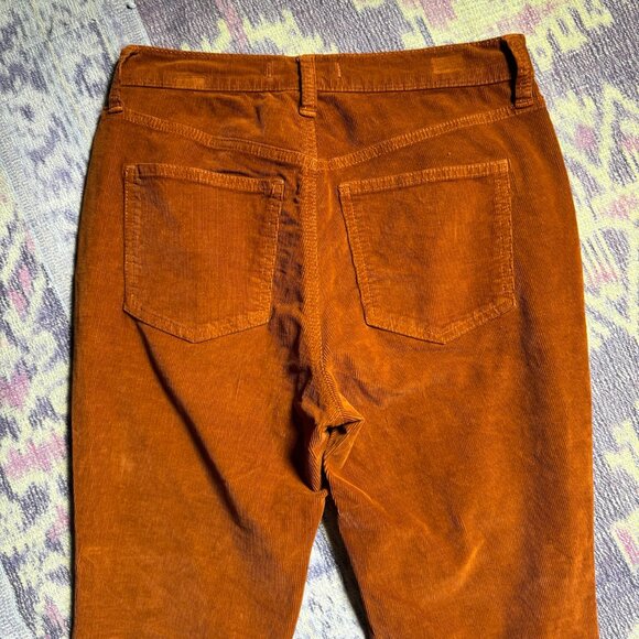 We The Free Skinny Fit Corduroy Pants High Rise Frayed Hem in Chestnut Brown - Picture 10 of 13